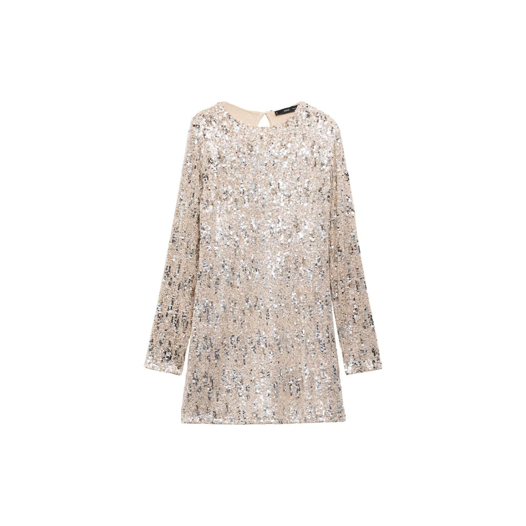 Robe Paillettes Épaulettes - Silver
