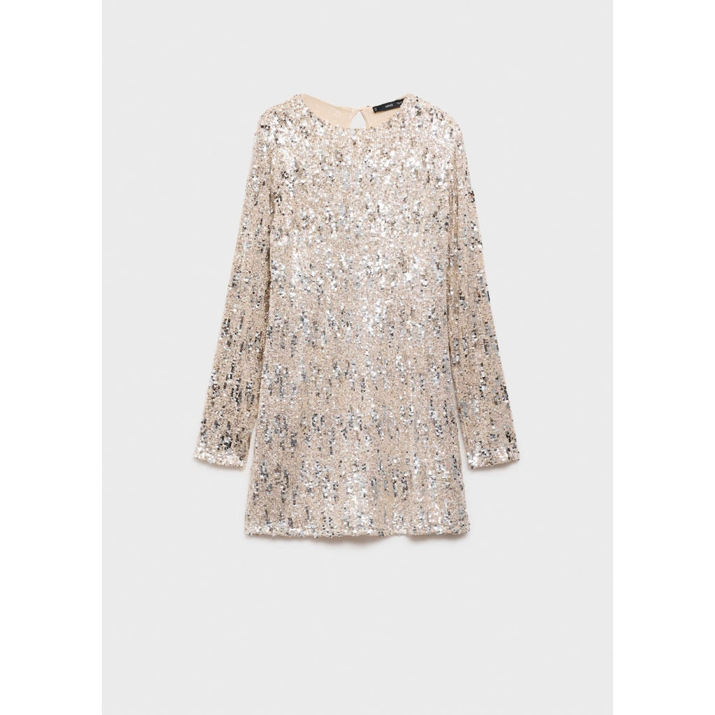 Robe Paillettes Épaulettes - Silver