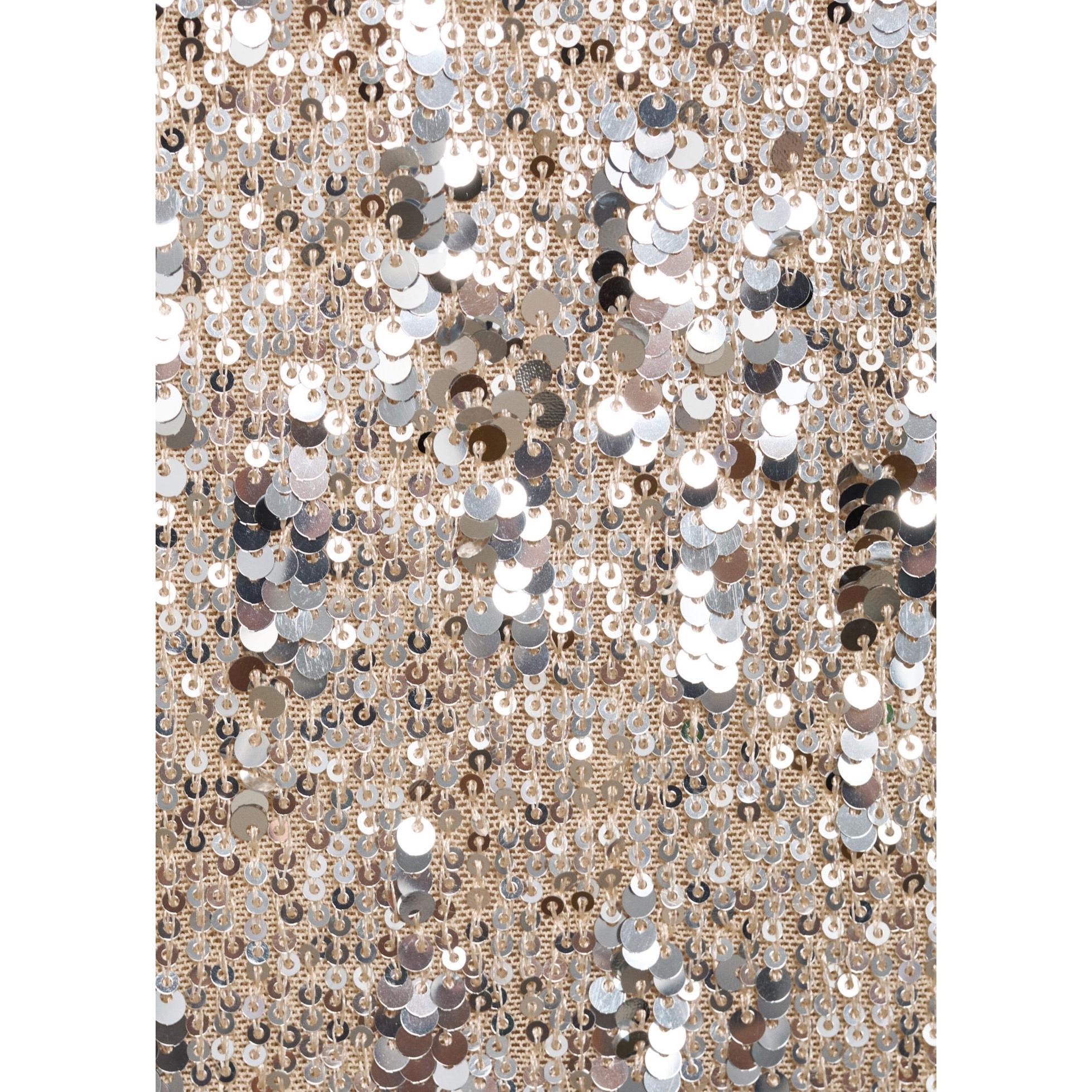 Robe Paillettes Épaulettes - Silver