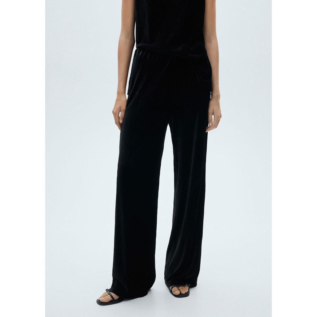 Pantalon Droit En Velours - Black