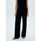 Pantalon Droit En Velours - Black