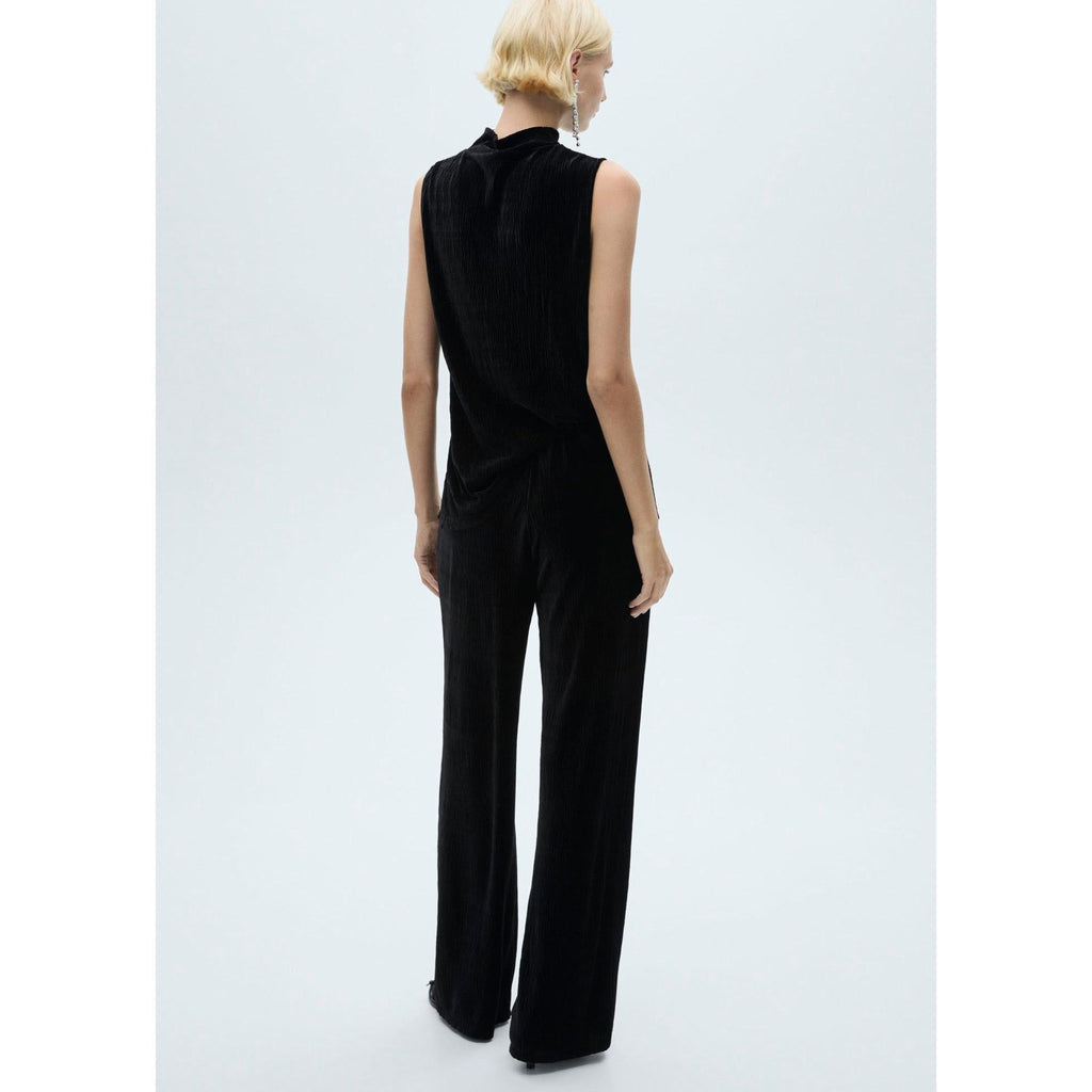 Pantalon Droit En Velours - Black