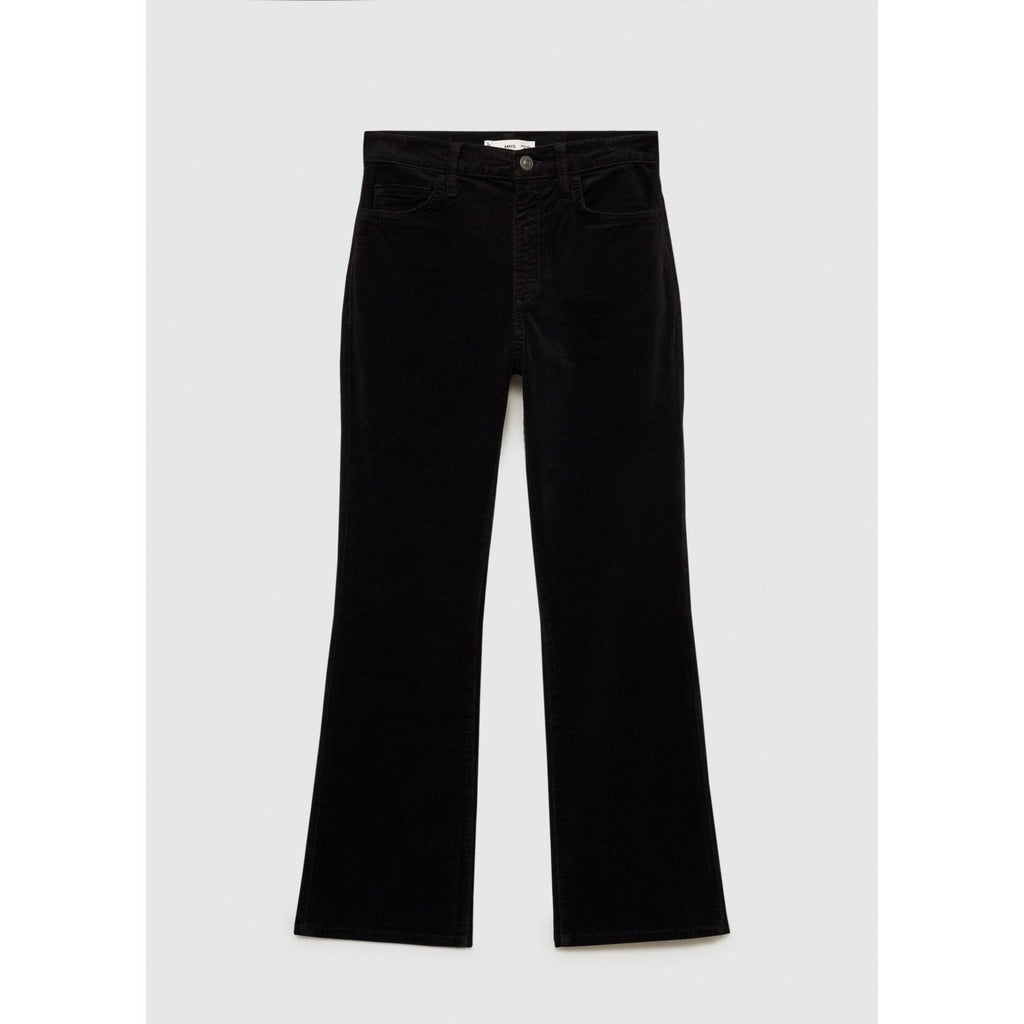 Jean Sienna Flare Crop Velours Côtelé - Black Denim