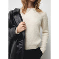 Strass Polo Collar Sweater - Ecru