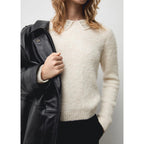 Strass Polo Collar Sweater - Ecru