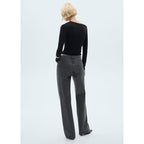 Shiny Straight Jeans - Black Denim
