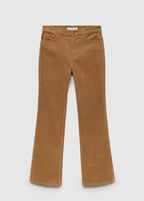 Sienna Cropped Flare Corduroy Jeans - Medium Brown