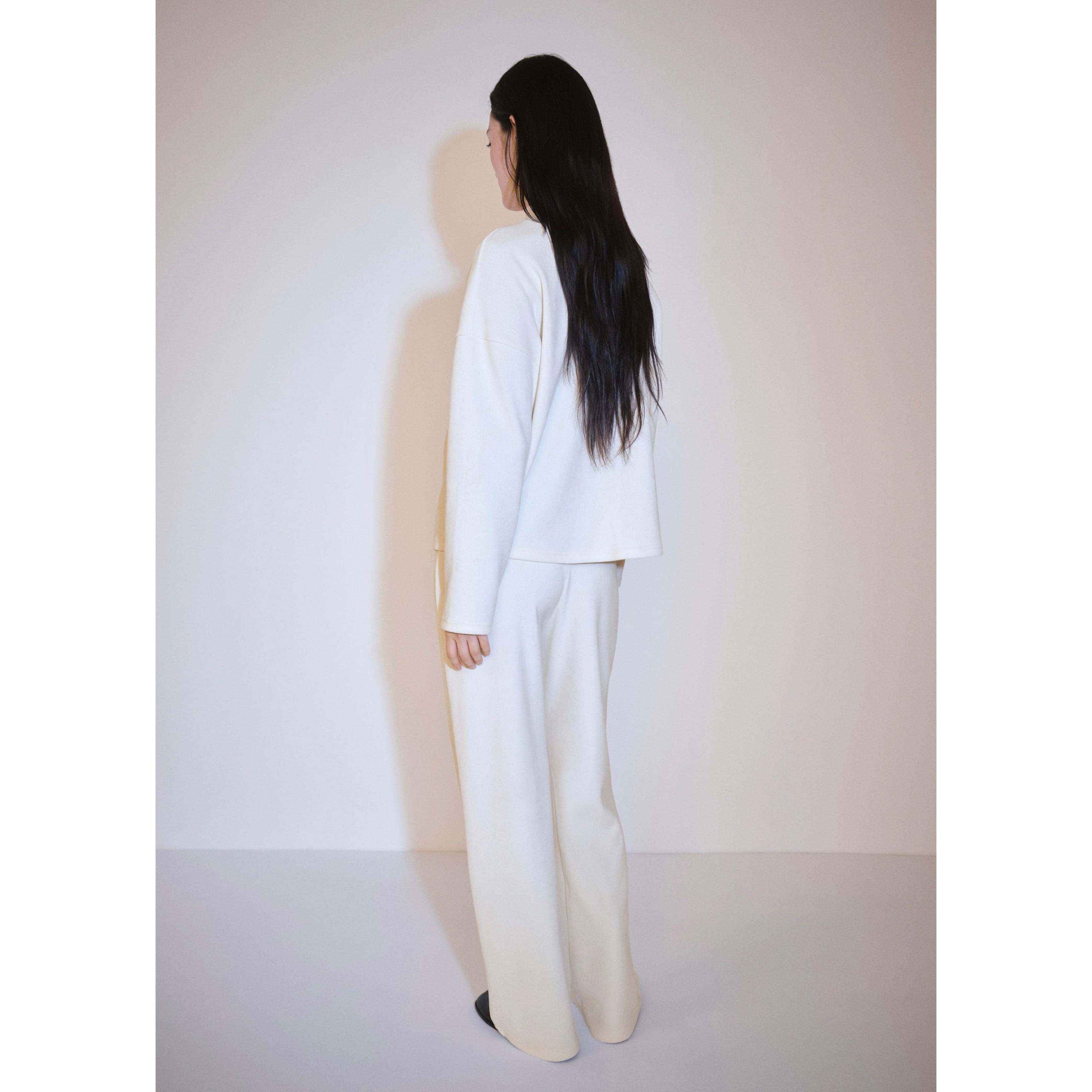 Pantalón de Pana Cintura Elástica - Crudo