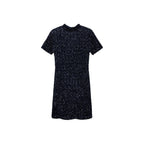 Vestido de lentejuelas de manga corta - Azul noche