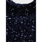 Vestido de lentejuelas de manga corta - Azul noche