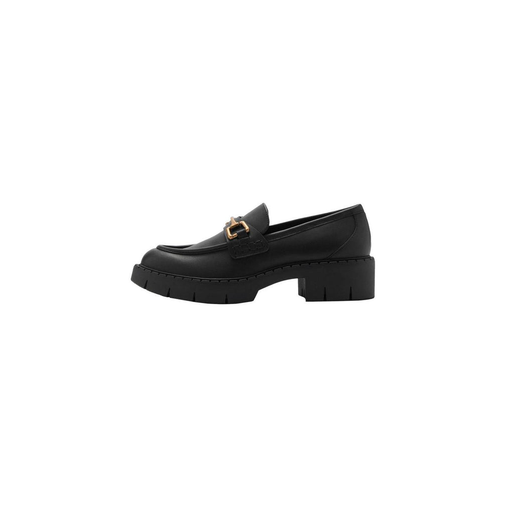 Mocasines de piel con detalle metalizado - Negro