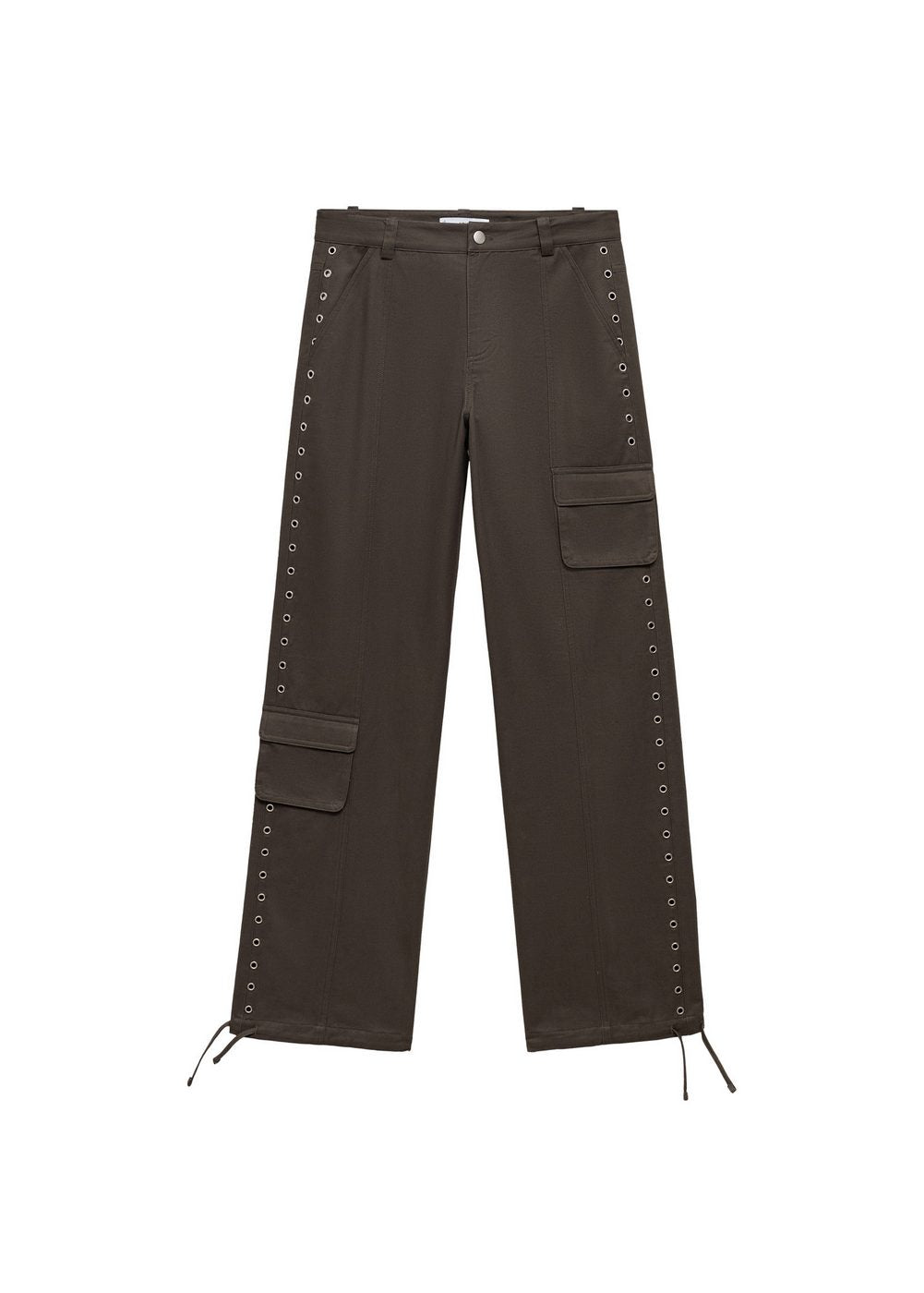 Studded Parachute Trousers - Grey
