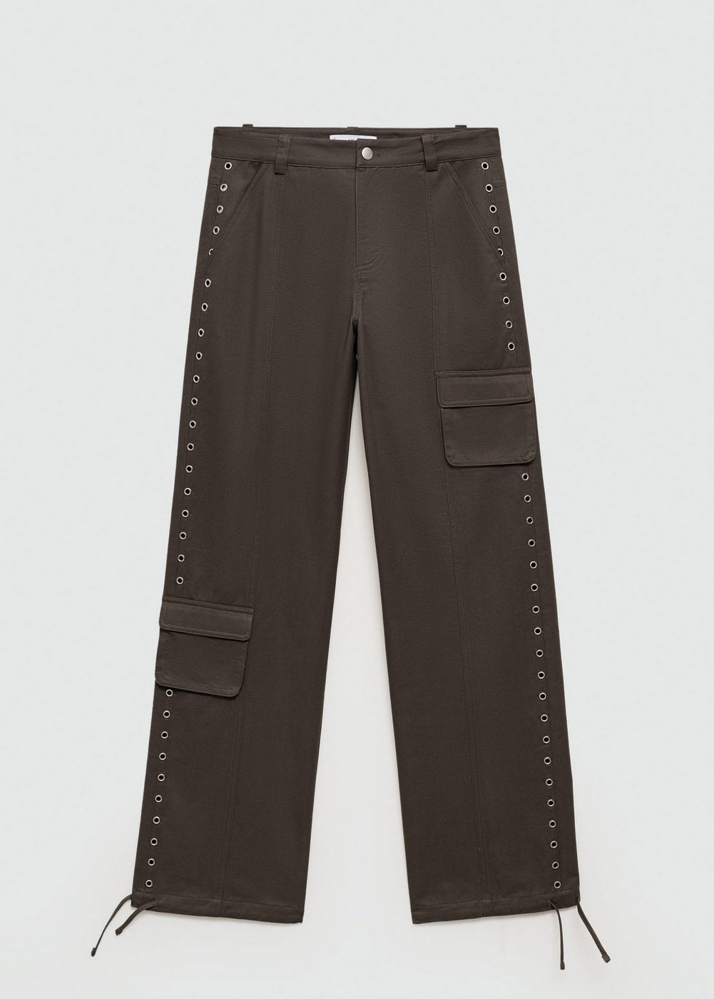Studded Parachute Trousers - Grey
