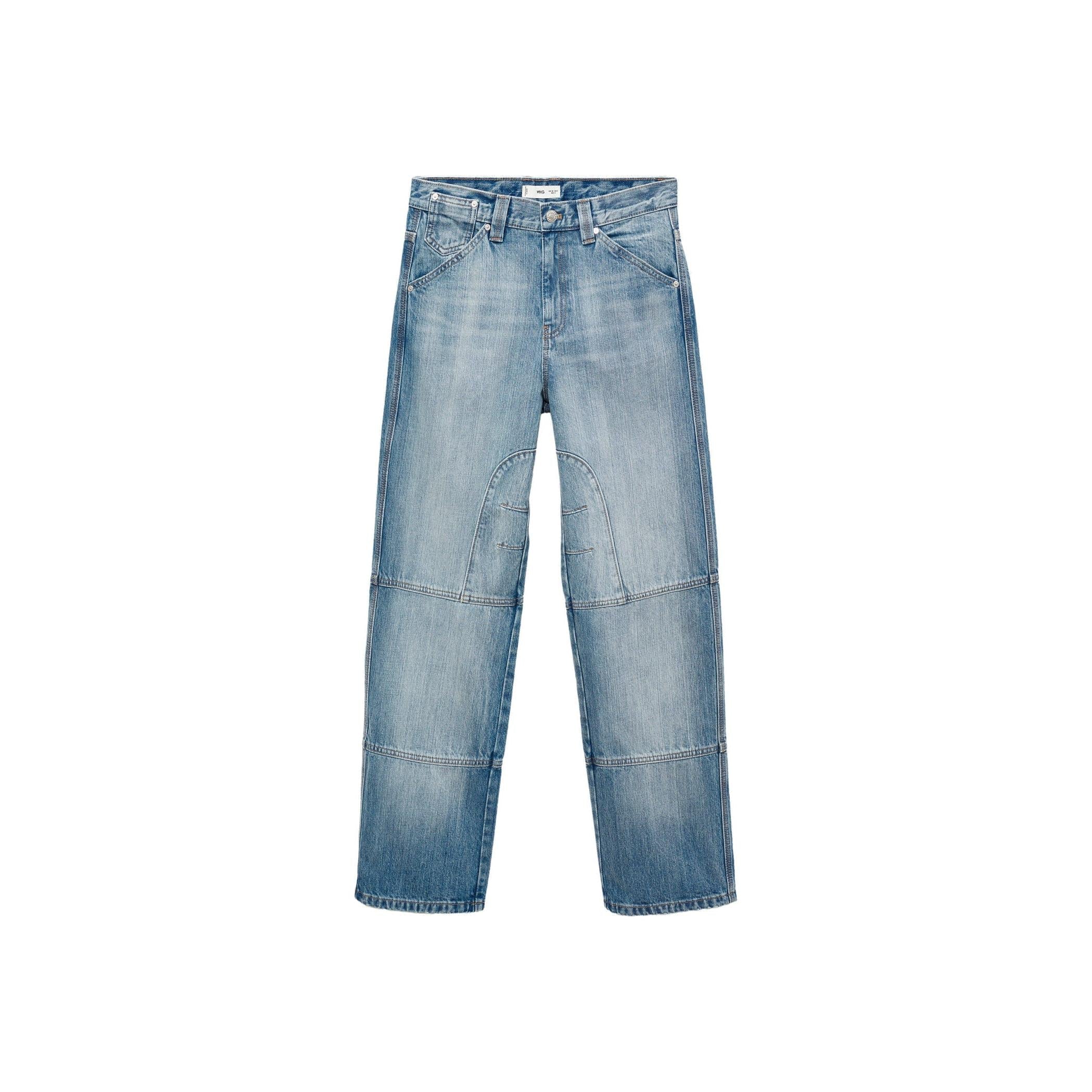 Jean Wideleg Coutures Décoratives - Blue