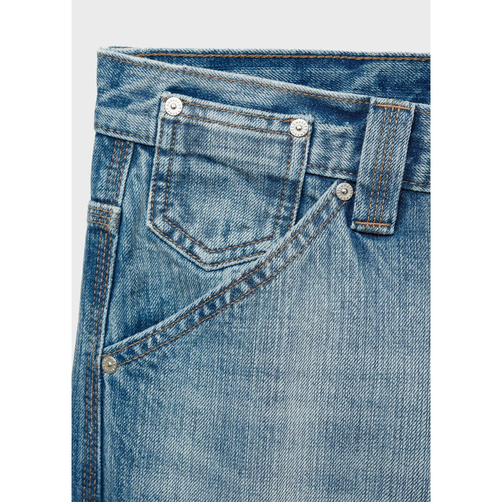 Jean Wideleg Coutures Décoratives - Blue