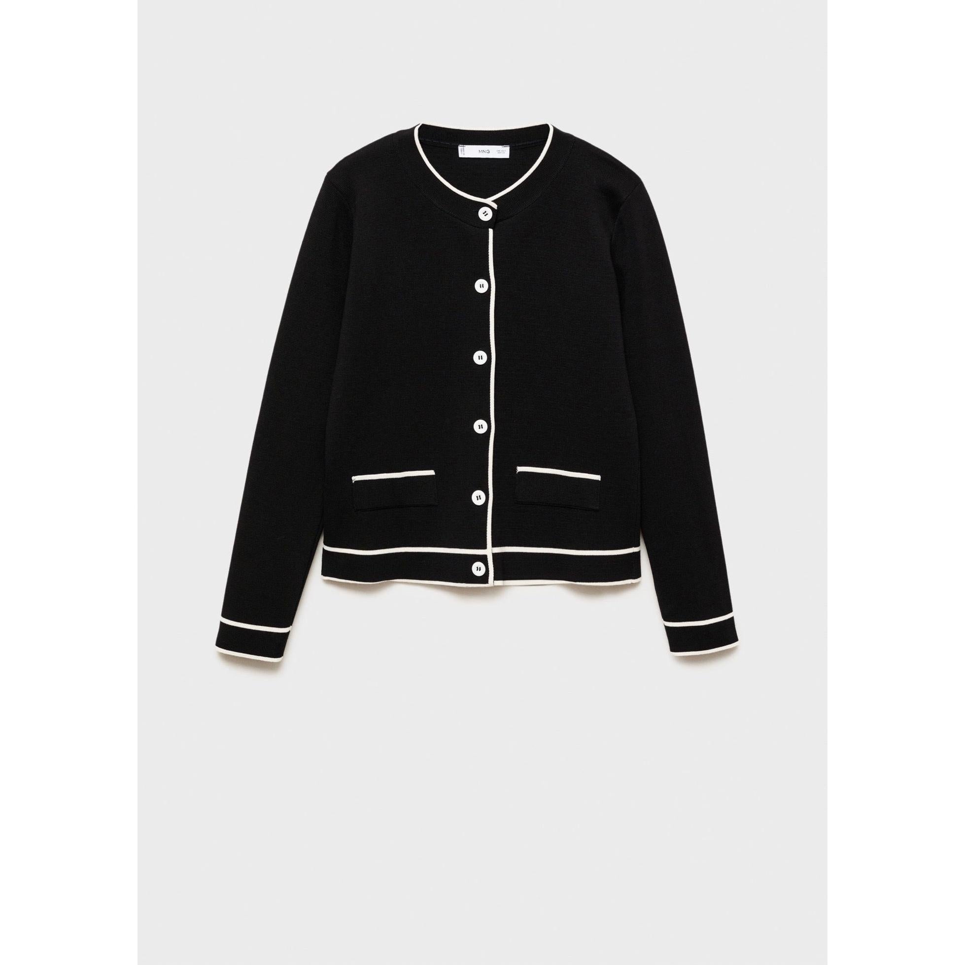 Cardigan Bords Contrastants - Black