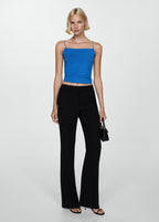 Straight-Neck Vest Top - Blue