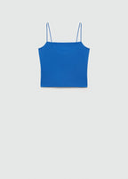 Straight-Neck Vest Top - Blue