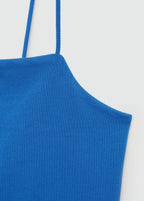 Straight-Neck Vest Top - Blue