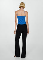 Straight-Neck Vest Top - Blue