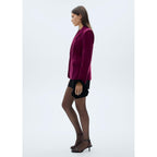 Structured Velvet Blazer - Fuchsia