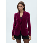 Structured Velvet Blazer - Fuchsia