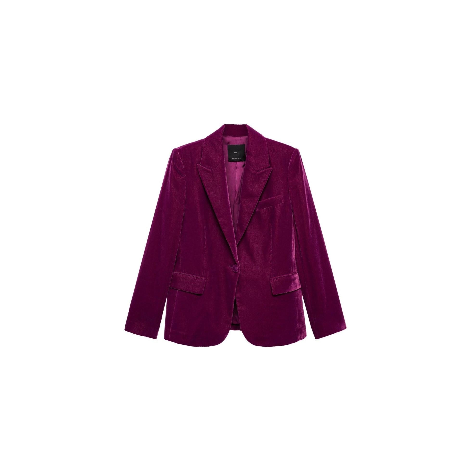 Structured Velvet Blazer - Fuchsia