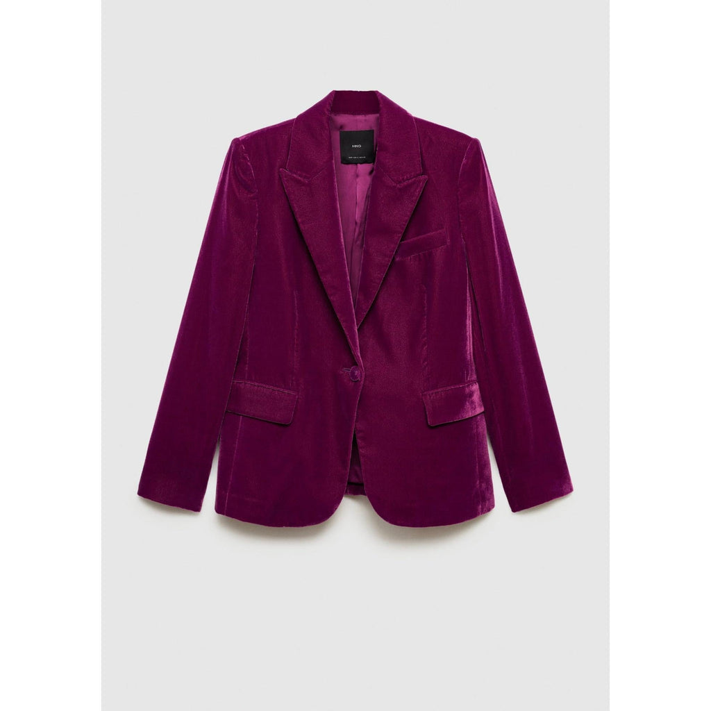 Structured Velvet Blazer - Fuchsia