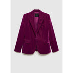 Structured Velvet Blazer - Fuchsia