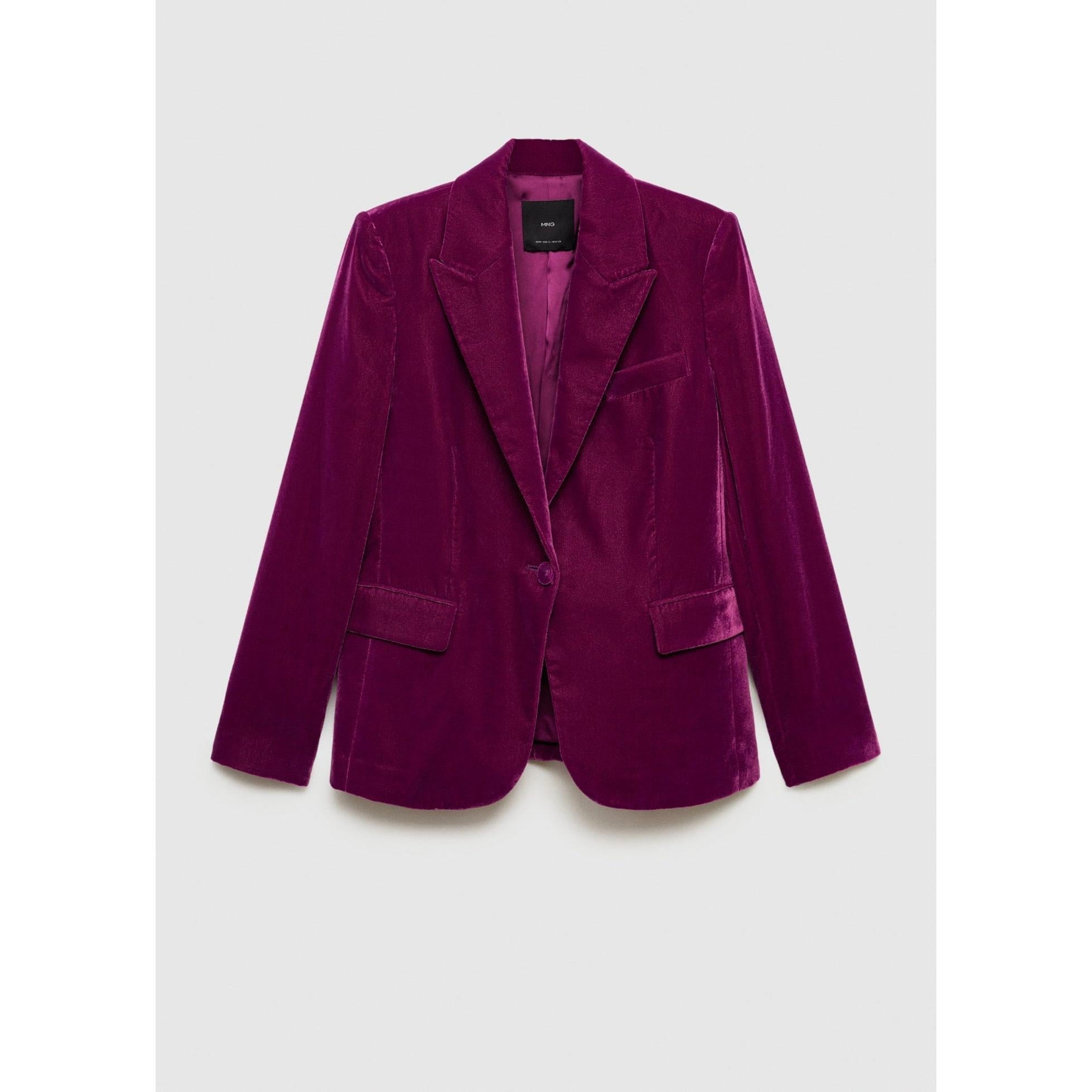 Structured Velvet Blazer - Fuchsia