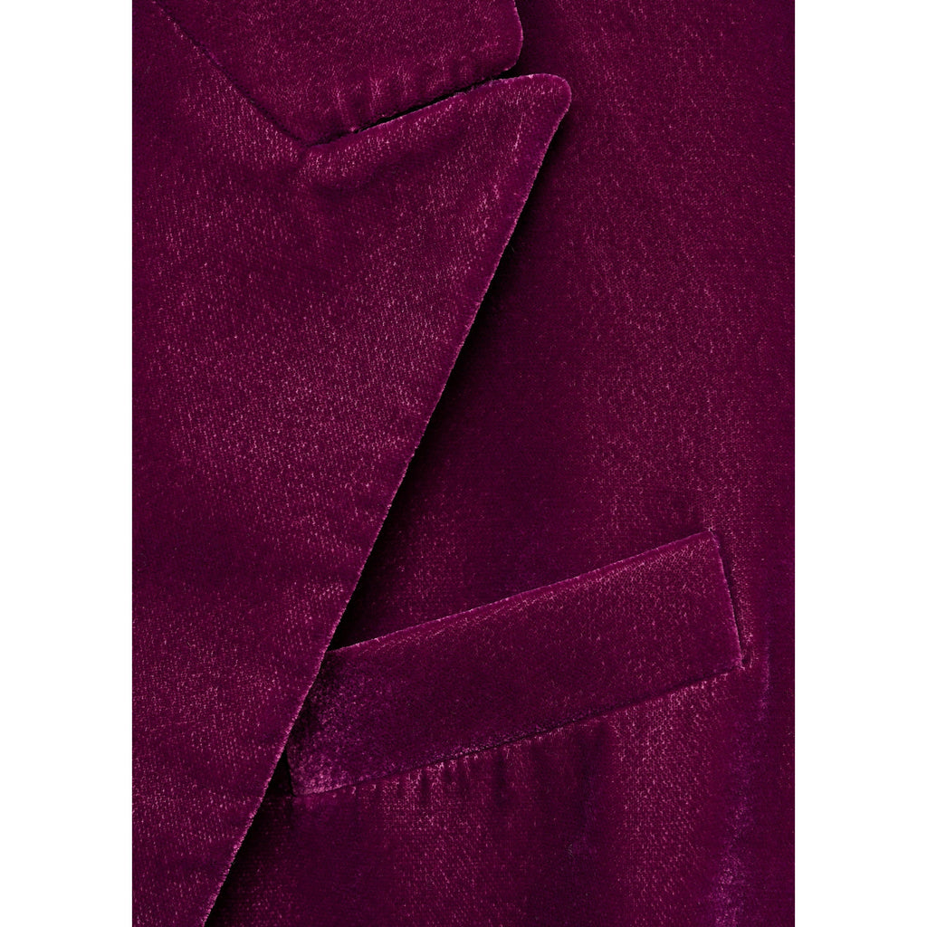 Structured Velvet Blazer - Fuchsia