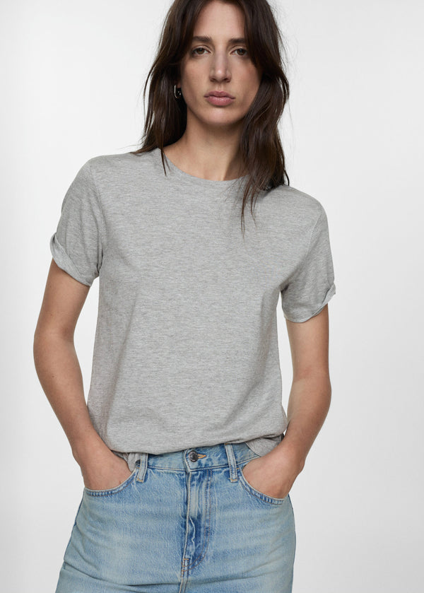 Short-Sleeve Cotton T-Shirt - Medium Heather Grey