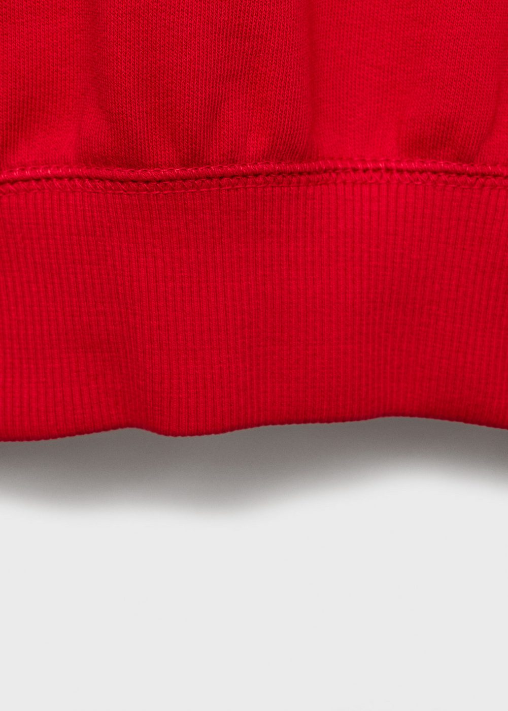 Round-Neck Cotton Sweatshirt - Red