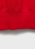 Round-Neck Cotton Sweatshirt - Red