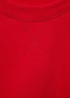 Round-Neck Cotton Sweatshirt - Red