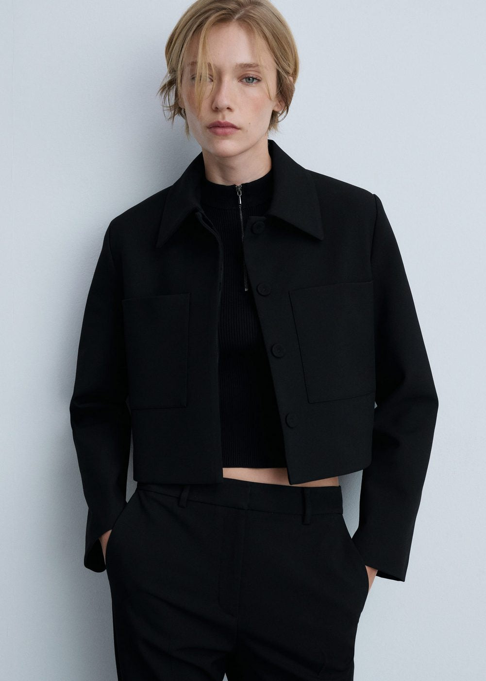 Veste Crop Poches