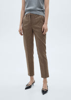 Regular-Waist Skinny Trousers - Brown