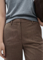 Regular-Waist Skinny Trousers - Brown