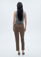 Regular-Waist Skinny Trousers - Brown