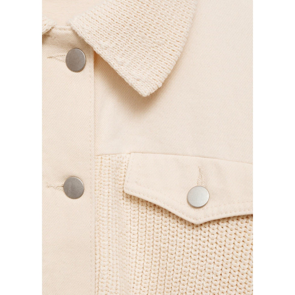 Blouson Combiné Tricot - Ecru