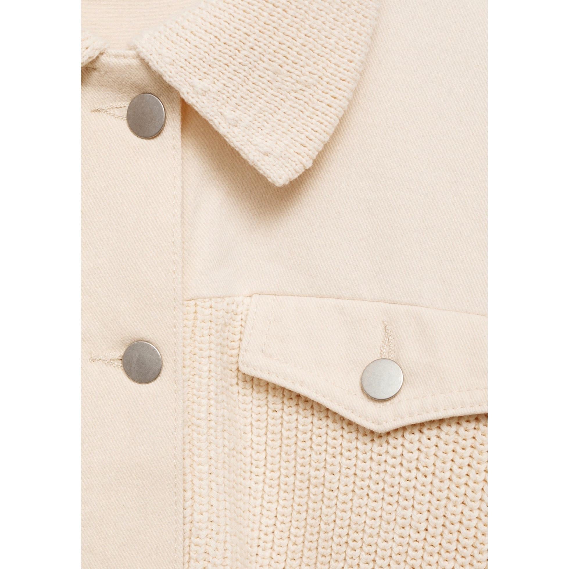 Blouson Combiné Tricot - Ecru