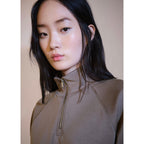 Zip-Up High-Neck Sweatshirt - Medium Brown