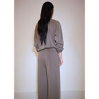Zip-Up High-Neck Sweatshirt - Medium Brown