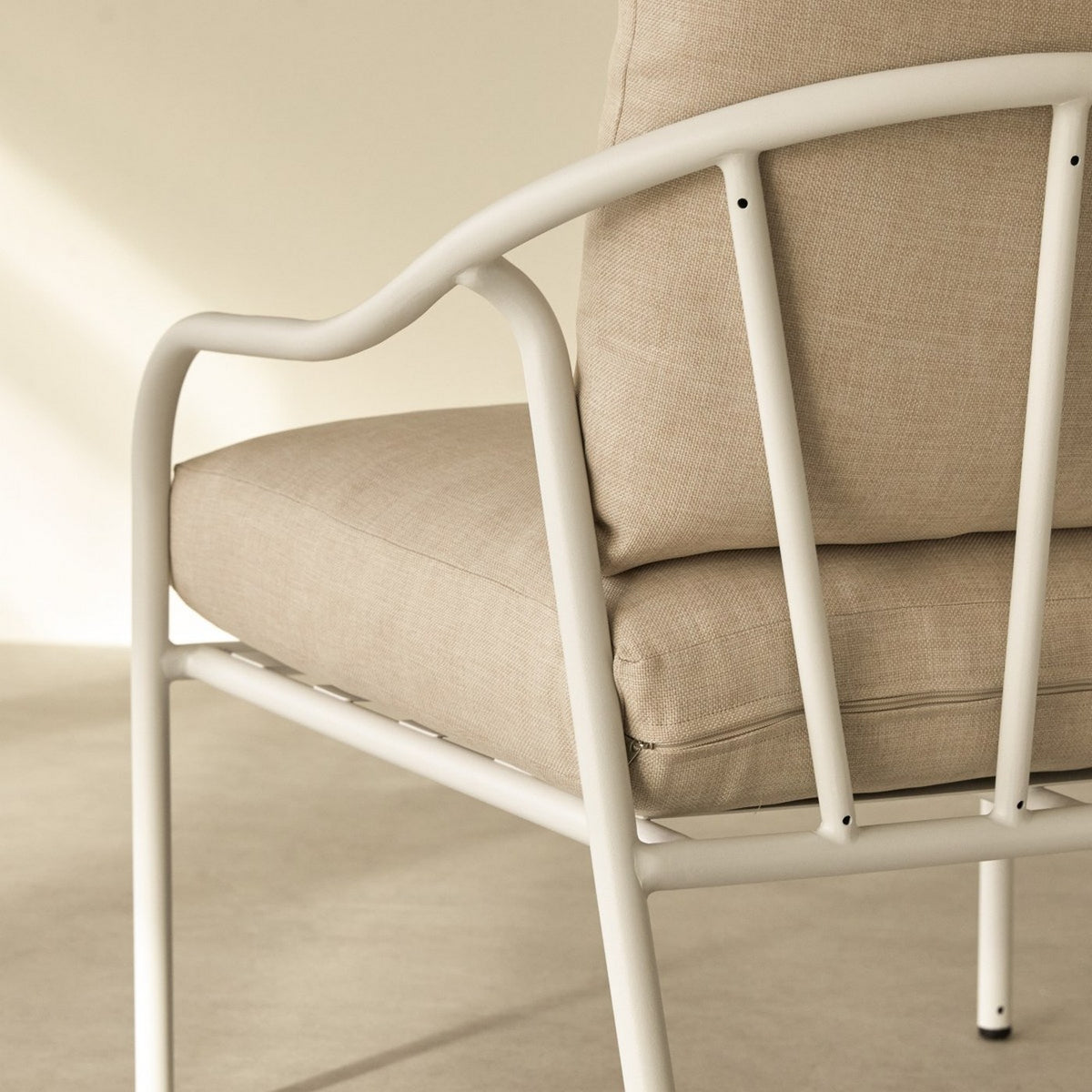 Luca - Fauteuil De Jardin - Métal - Beige