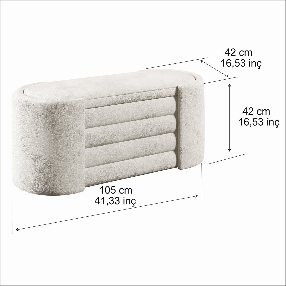 Rosa Boxed - Bench - Cream