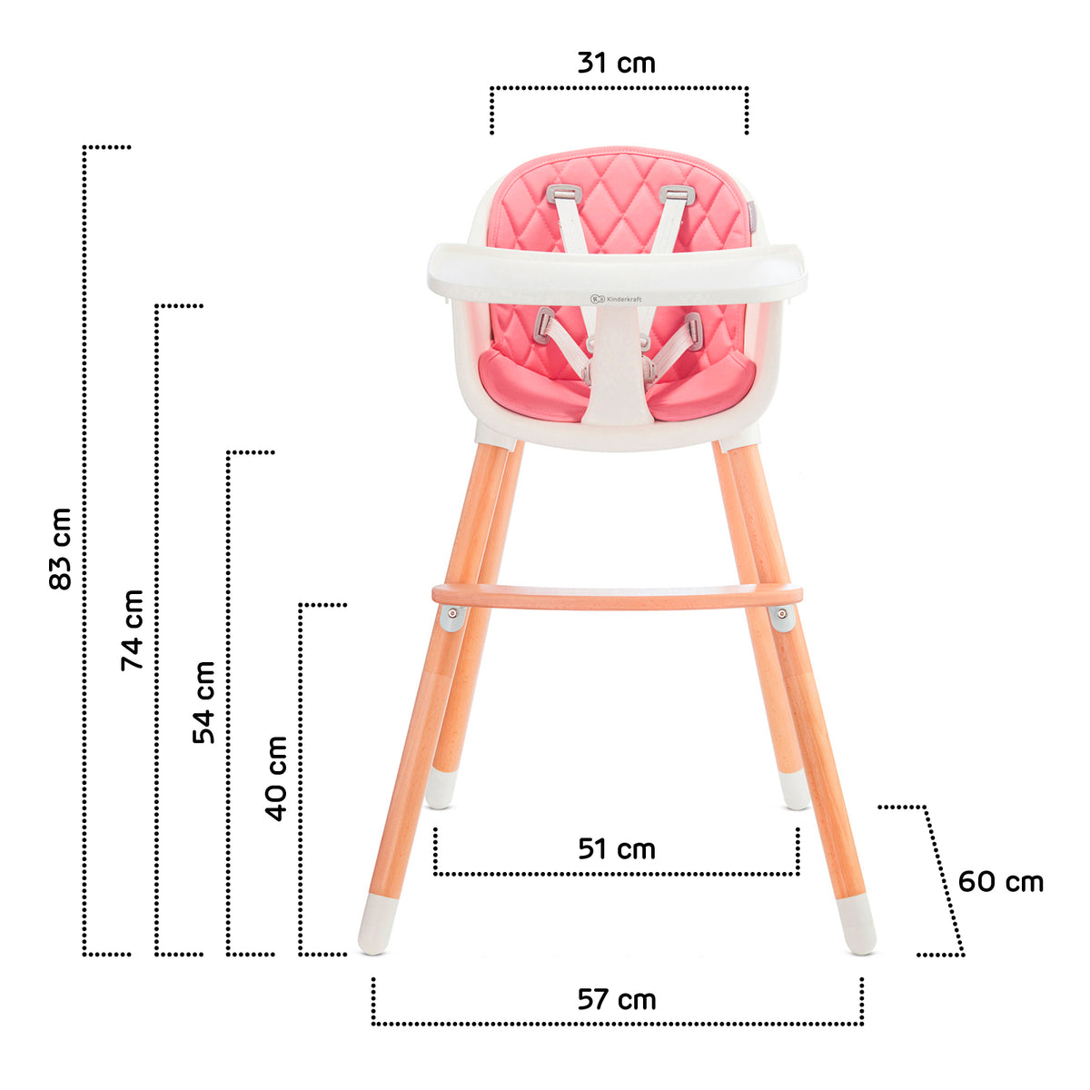Seggiolone Pappa Sienna Rosa