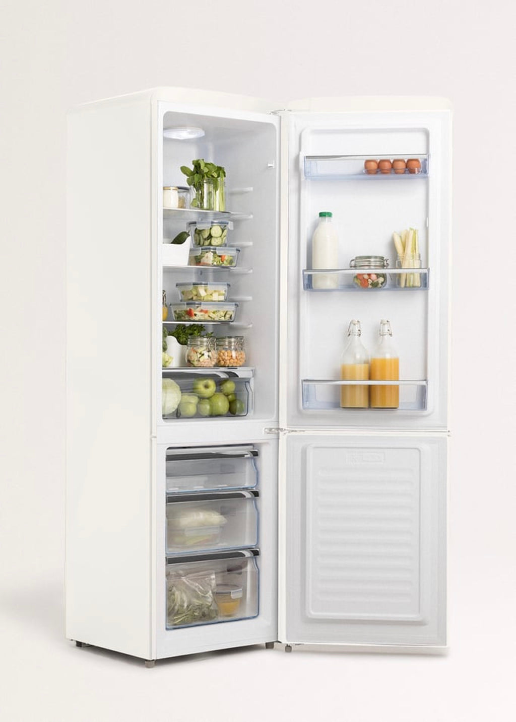 Fridge Stylance 244L - Réfrigérateur Combiné Style Rétro - Blanc Cassé