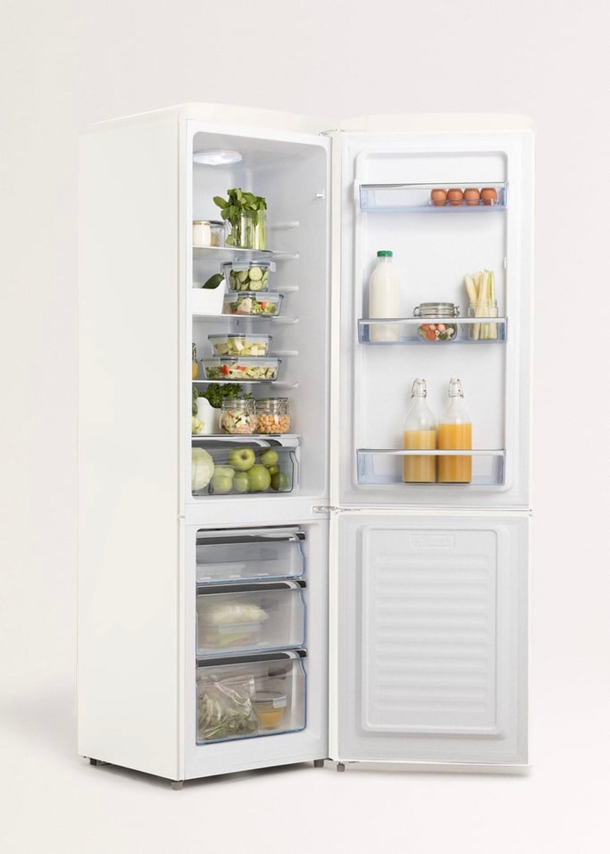 Fridge Stylance 244L - Réfrigérateur Combiné Style Rétro - Blanc Cassé