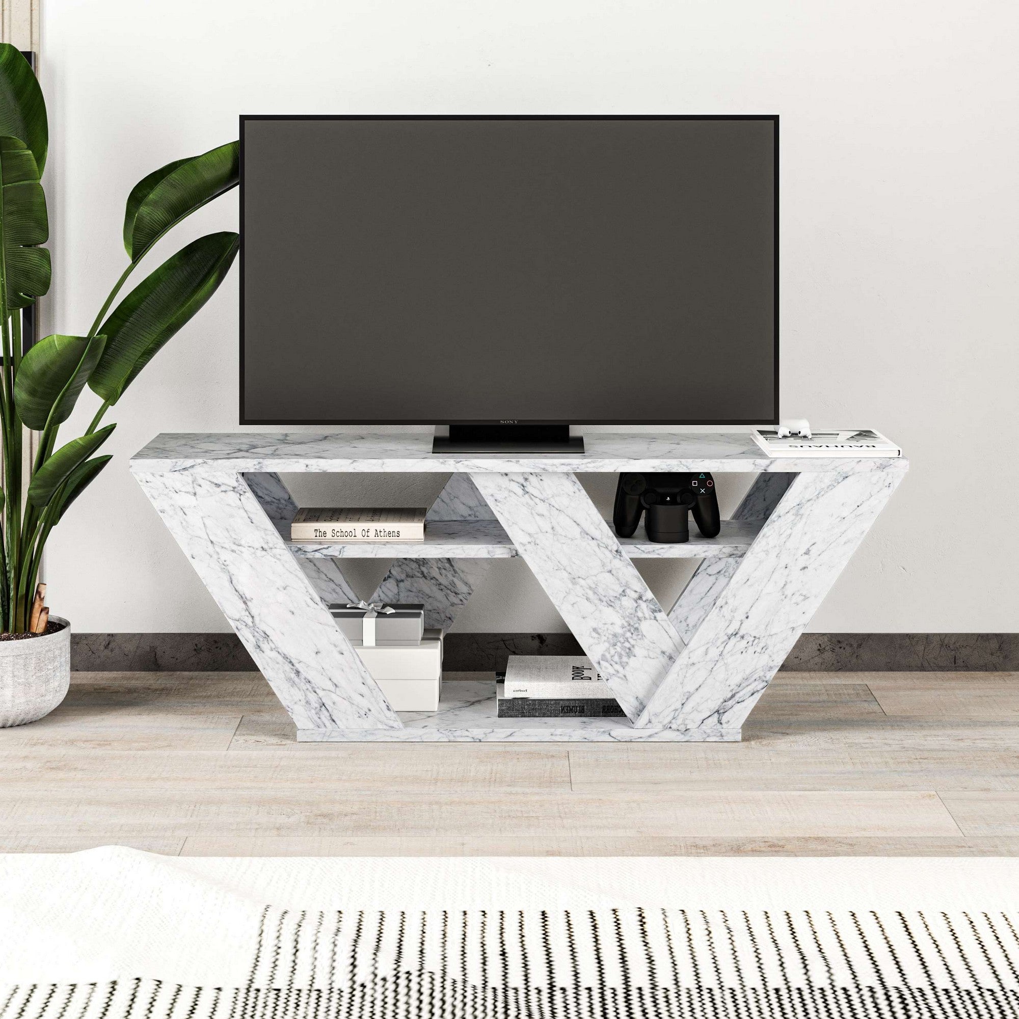 Pipralla - TV Unit - Carrara Marble