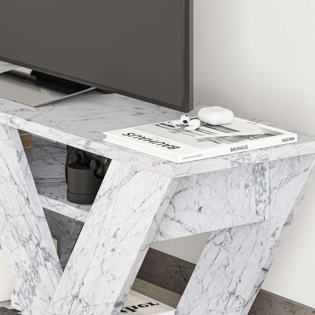 Pipralla - TV Unit - Carrara Marble